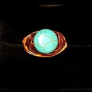 Wire wrapped ring.